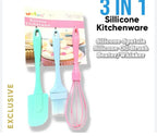 3 in 1 Silicone Kitchenware - Silicone Kitchen Accessory | Sub Ka Mart Pakistan