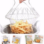 Foldable Steam & Rinse Fry Chef Basket Strainer - Cookware Item | Sub Ka Mart Pakistan