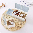 3 Grid Spices Storage Box with Spoon - Spice Box and Jar | Sub Ka Mart Pakistan