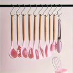 12 Pcs Non-Stick Silicone Kitchen Utensil Set with Wooden Handles - Image 15 | Sub Ka Mart