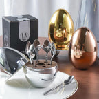 6 Pcs Spoon Holder Egg Gold - Dish Rack and Cutlery Holder | Sub Ka Mart Pakistan
