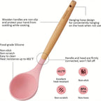 12 Pcs Non-Stick Silicone Kitchen Utensil Set with Wooden Handles - Image 10 | Sub Ka Mart