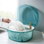 Kitchen Dish Rack with Lid - Dish Rack and Cutlery Holder | Sub Ka Mart Pakistan