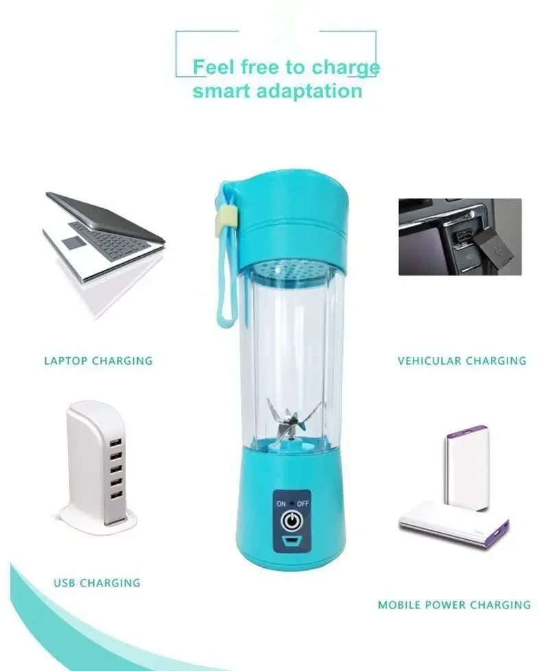 Portable mini electric juicer with USB charging, automatic smoothie maker, orange, lemon, kitchen blender