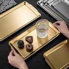 Stainless Steel Rectangular Tray Gold (36 x 20 cm) - Image 3 | Sub Ka Mart