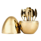 6 Pcs Spoon Holder Egg Gold - Image 4 | Sub Ka Mart