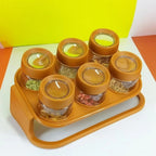 6 Pcs Spice Jar with Rack - Image 2 | Sub Ka Mart