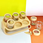 6 Pcs Spice Jar with Rack - Image 3 | Sub Ka Mart