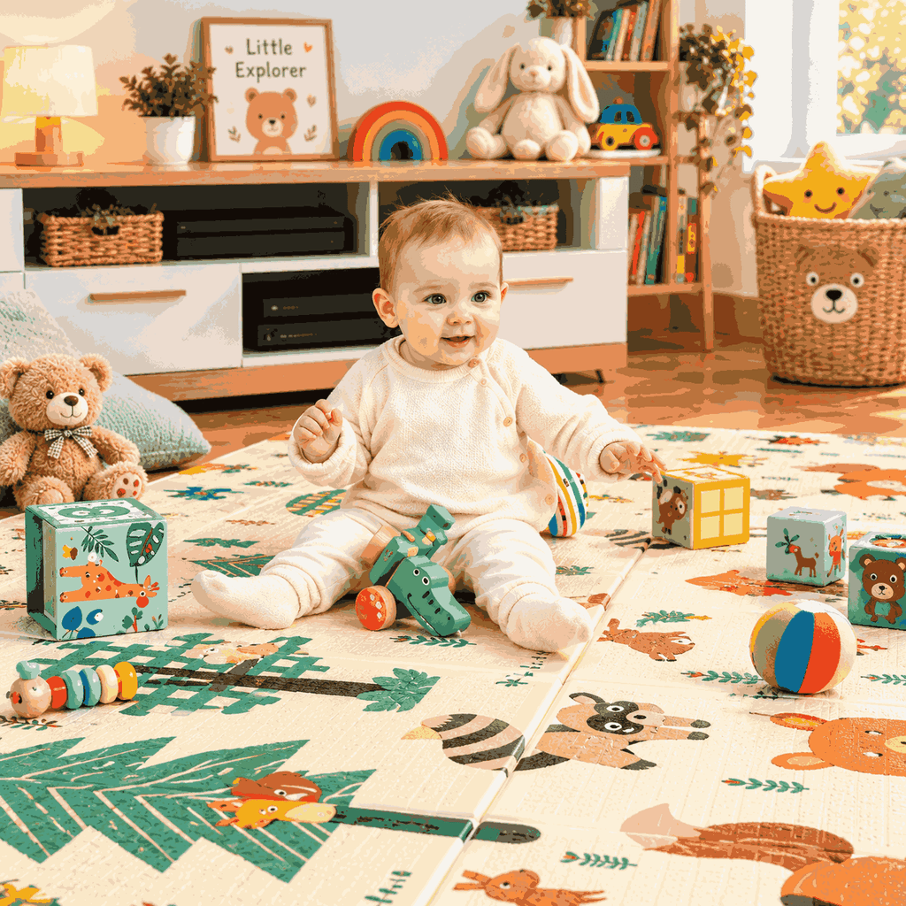 Large Reversible Baby Crawling Foam Play Mat 5 x 6 Feet - Image 3 | Sub Ka Mart
