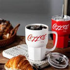 Ceramic Coffee Mug with Glass Straw & Lid - Image 5 | Sub Ka Mart