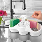 3 in 1 Plastic Dish Soap Dispenser with Sponge Holder - Soap Dish and Dispenser | Sub Ka Mart Pakistan