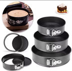 3pcs Non-Stick Round Carbon Steel Cake Mold - Baking Tool and Mould | Sub Ka Mart Pakistan