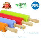 Wooden & Silicone Rolling Pin for Dough & Pastry - Baking Tool and Mould | Sub Ka Mart Pakistan