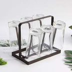 Six Pcs Glass Stand Metal - Image 2 | Sub Ka Mart