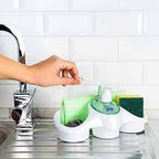 3 in 1 Plastic Dish Soap Dispenser with Sponge Holder - Image 2 | Sub Ka Mart