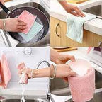 Reuseable Microfiber Towel Absorbent Kitchen Cleaning Dishcloths - Image 5 | Sub Ka Mart