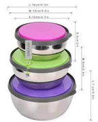 3 Pcs Stainless Steel Seal Bowl with Lid - Image 3 | Sub Ka Mart